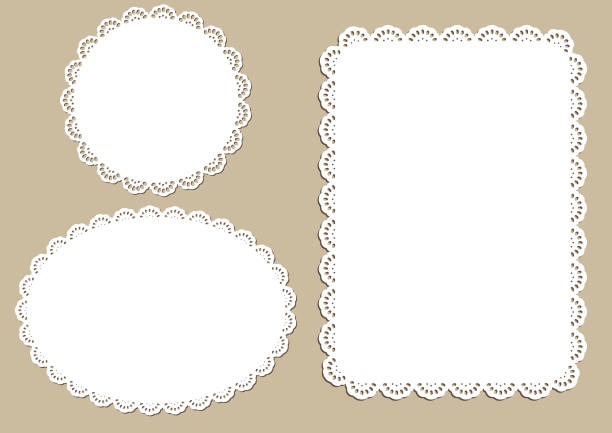 Decorative Place Mat Design Decorative place mat, vintage paper cut out design restaurant table card stock illustrations