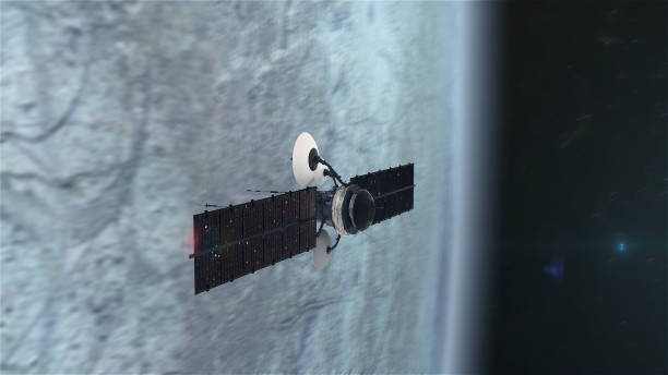 istock Space Research. Satellite orbiting near Jupiter's Moon Europa 1091446400