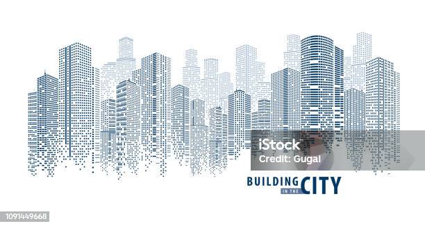 Pano Building Abstract 1 Stock Illustration - Download Image Now - City, Construction Industry, Cityscape
