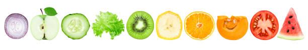 istock Collection of fruit and vegetable slices 1091449742