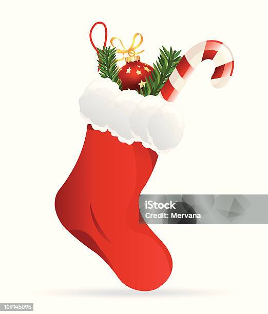 Christmas Stocking Stock Illustration - Download Image Now - Christmas, Candy, Candy Cane