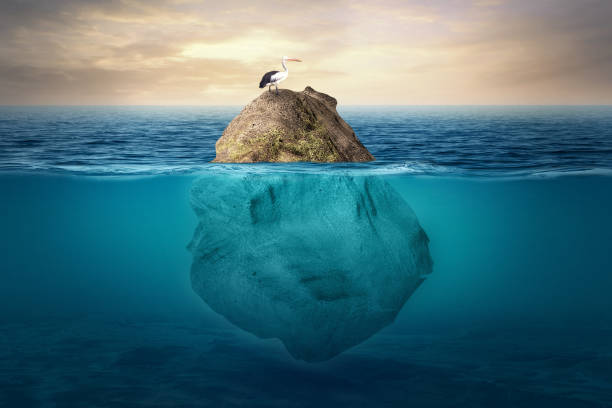 istock Beautiful underwater scenery with a small island above which is crested by storks and under the surface of the water in tropical turquoise sea waters 1091456294