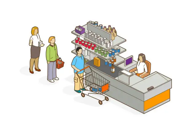 Vector illustration of cashier