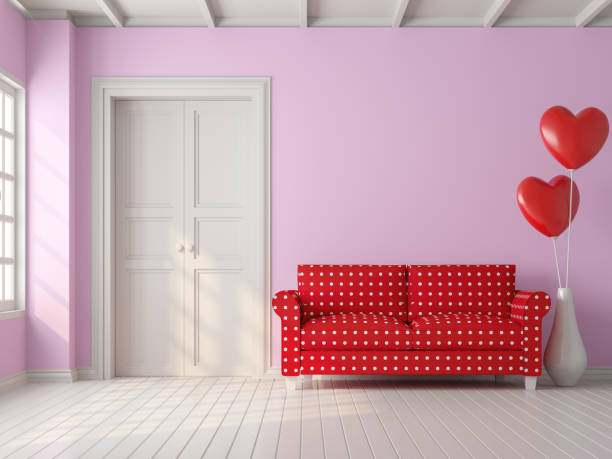 istock Valentine concept vintage living room 3d render 1091463024