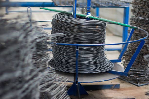 istock Coil of twisted wire rope. 1091466930