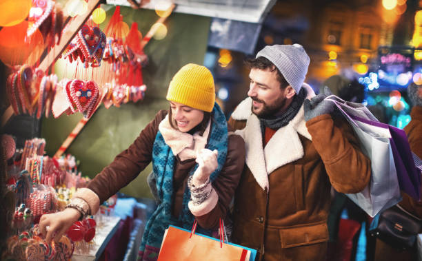 istock Christmas street shopping. 1091482674