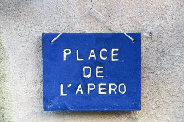 Photo of Place de l'apero sign also called aperitif in French