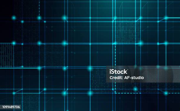 Grid Background Blockchain Abstract Blockchain Network Background Stock Illustration - Download ...