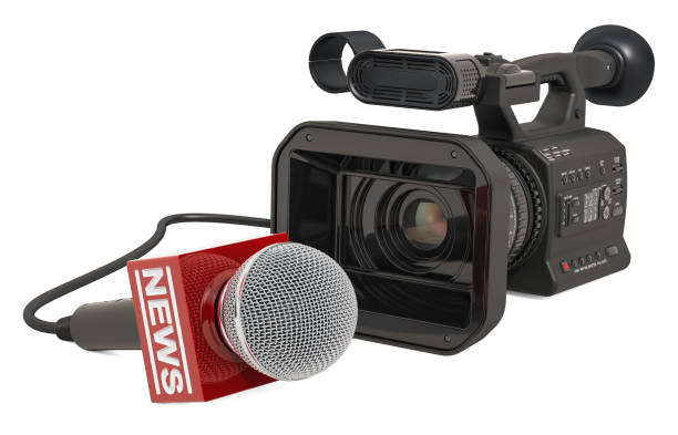 TV News, television concept. 3D rendering isolated on white background