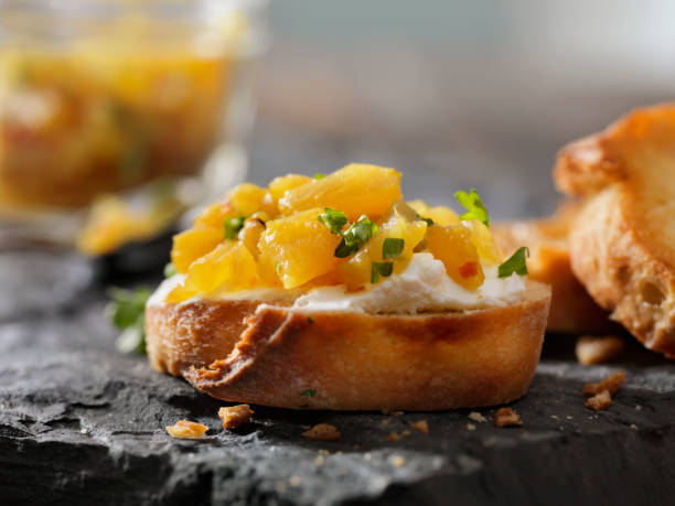 istock Pineapple Chutney Crostini with Cream Cheese 1091499220
