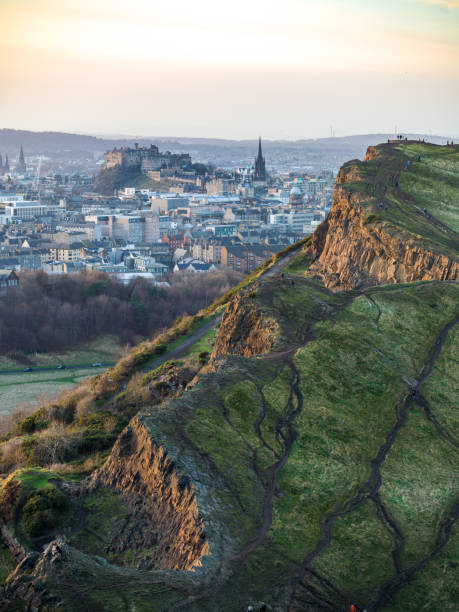 istock View of Edinburgh from Arthur's Seat at sunset 1091502178
