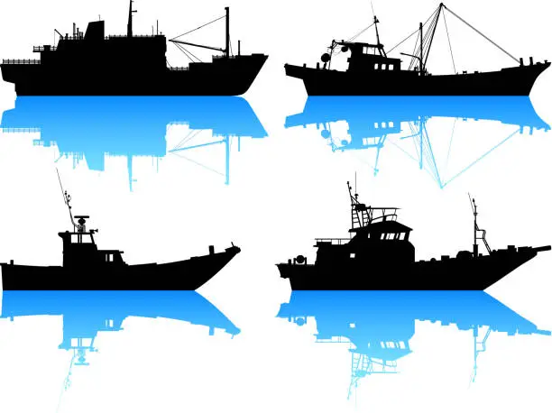Vector illustration of Boats