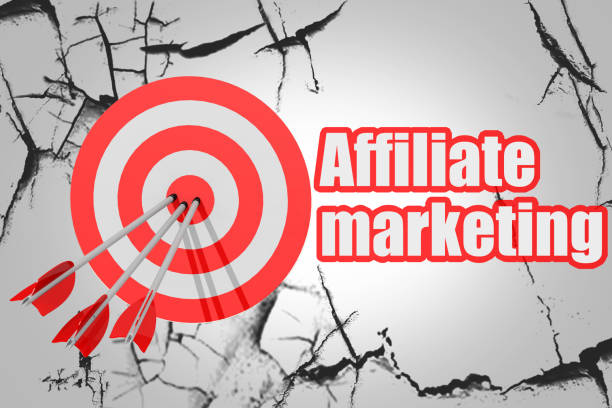 제휴 마케팅 단어 빨간색 화살표와 보드 - affiliate marketing 뉴스 사진 이미지