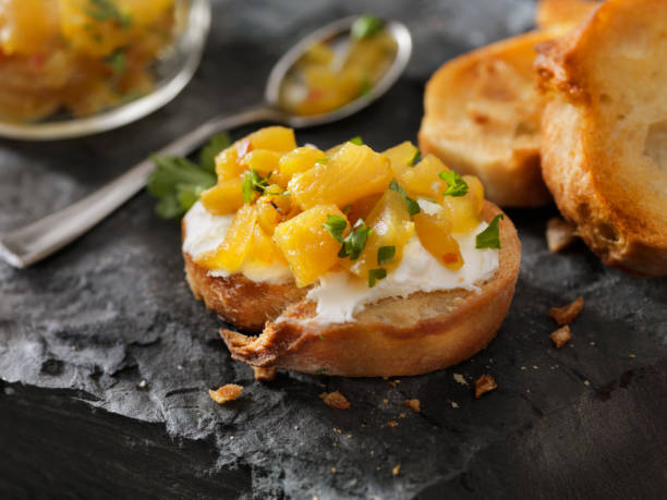istock Pineapple Chutney Crostini with Cream Cheese 1091514620