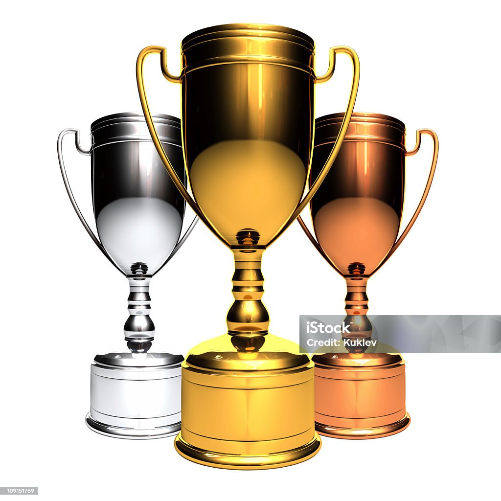 Três prêmios - Foto de stock de Troféu royalty-free