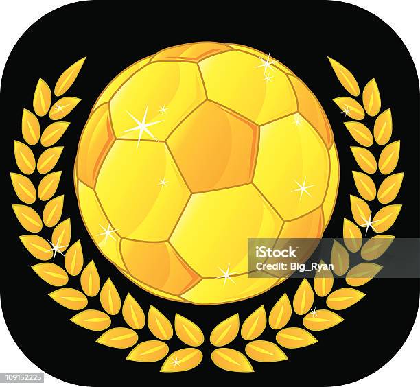 Prémio De Futebol - Arte vetorial de stock e mais imagens de Dourado - Cores - Dourado - Cores, Futebol, Ouro - Metal