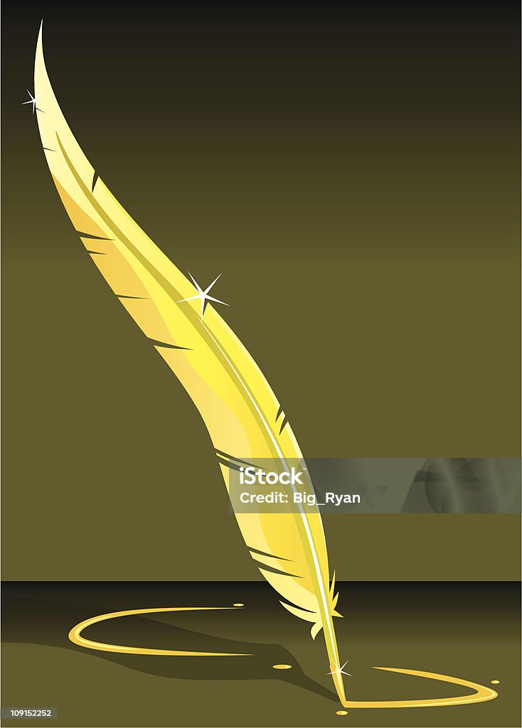 golden d'oca - arte vettoriale royalty-free di Penna d'oca