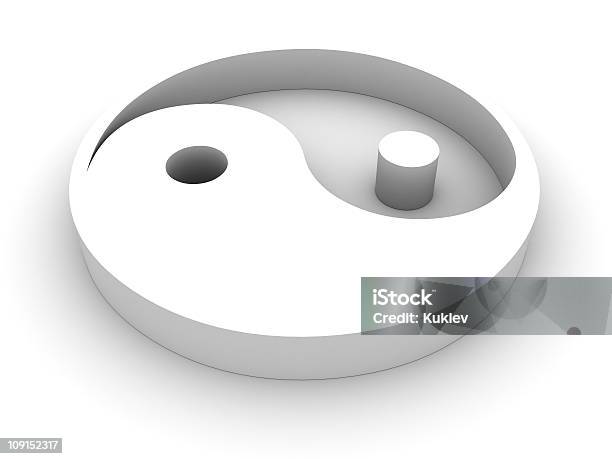 Símbolo Yinyang Foto de stock y más banco de imágenes de Fondo blanco - Fondo blanco, Símbolo Yin-Yang, Blanco - Color