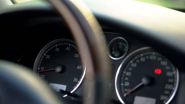 istock Modern car dashboard and steering wheel closeup, vehicle and transportation 1091532002