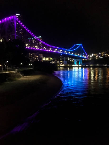 istock Brisbane city at night panorama background texture 1091534482