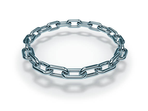 istock A silver metal chain circle necklace with its shadow 109153500