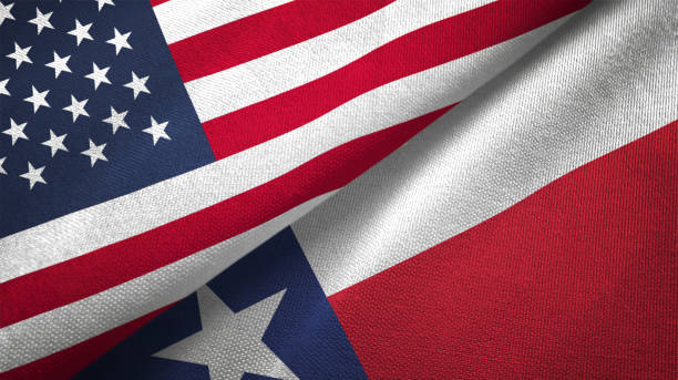 istock Texas state and United States two flags together realations textile cloth fabric texture 1091539018