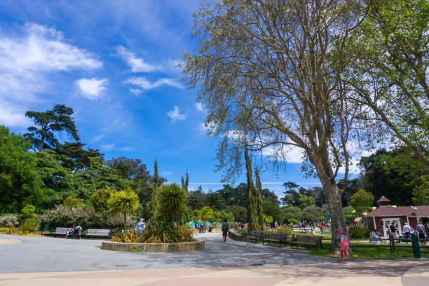 May 6, 2018 San Francisco / CA / USA - People relaxing in Golden Gate Park on a sunny day