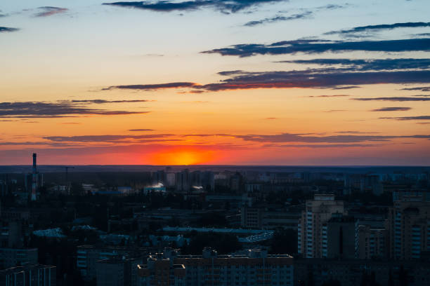 istock Crimson sunset above Voronezh city 1091544210