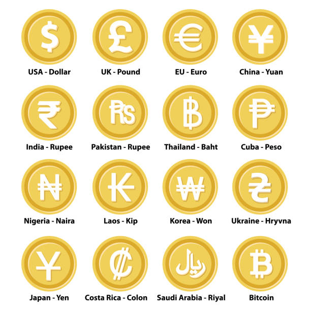 Various Currency Icons 16 of currency icons currency symbol stock illustrations