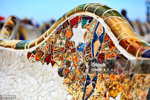 Detail Of The Bench By Gaudi In Parc Guell Stock Photo - Download Image Now - Barcelona - Spain, Antoni Gaudí, Park Guell