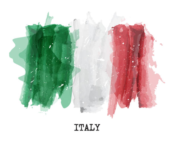 istock Watercolor painting  flag of Italy . Vector 1091567132