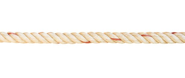 istock White or brown rope with red striped patterns isolated on white background with clipping path 1091567260