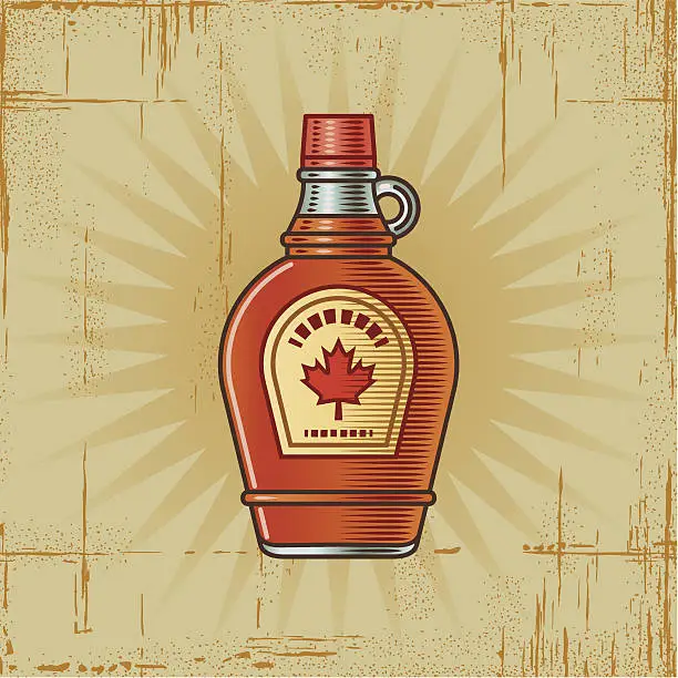 Vector illustration of Retro Maple Syrup Bottle