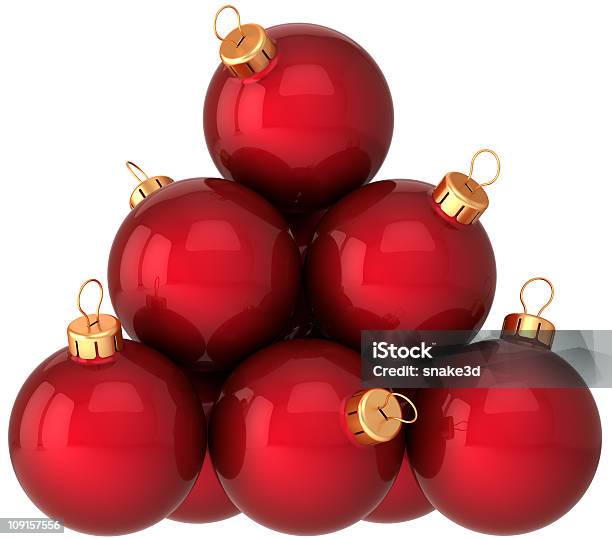 크리스마스 공 Baubles 빨간색 0명에 대한 스톡 사진 및 기타 이미지 - 0명, 12월 31일, 3차원 형태