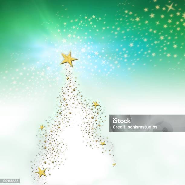 Árvore De Estrelas De Natal - Fotografias de stock e mais imagens de Comemoração - Conceito - Comemoração - Conceito, Cumprimentar, Desfocado - Focagem