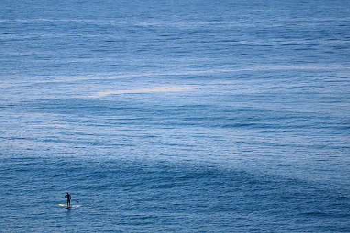 Photo Isine Man Rowing Standup Paddleboard Over The Atlantic Ocean Stock Photo ...