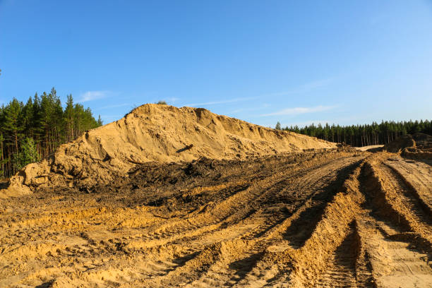 istock texture of  sand, from  sand career with different traces 1091592526