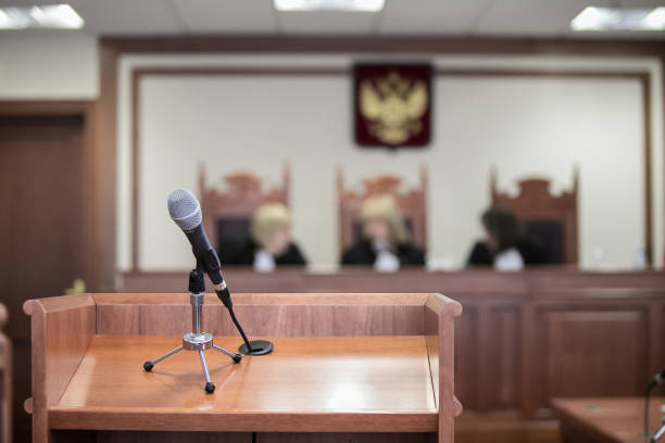 courtroom of the Russian Federation stock photo