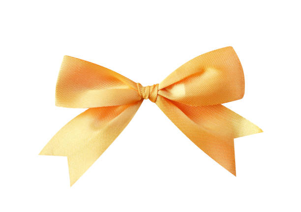 istock Gold festive decoration silk bow isolated on white background 1091602152