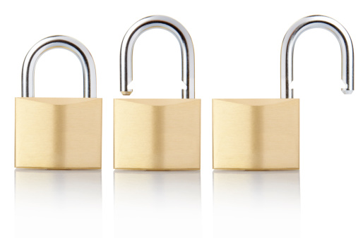 Padlocks with reflection, clipping path included XXXL