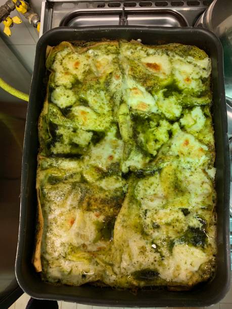 istock lasagna with pesto sauce and bechamel 1091620232
