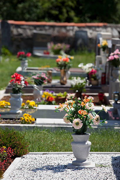 istock Slovenia Graveyard with Flowers and Gravestones 109162186