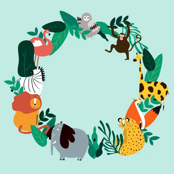 Vector illustration of Animals theme template vector illustration