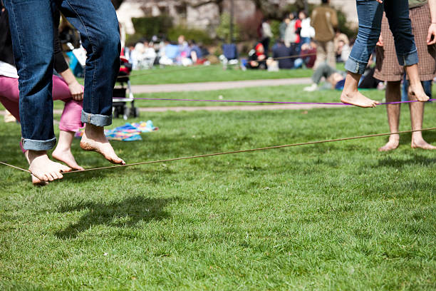 istock Tight rope walking in the park 109162514