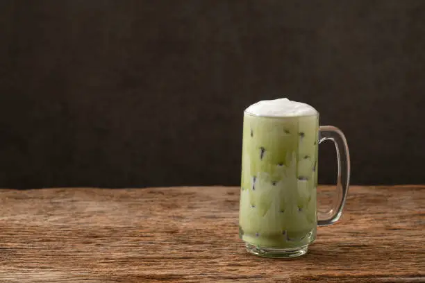 greentea matcha latte cold beverage drink freshness