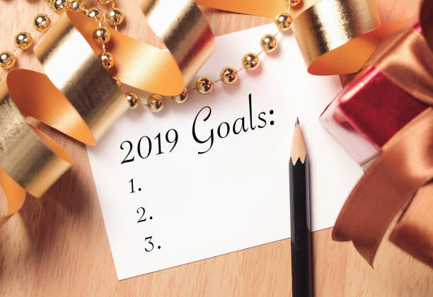 istock Goals 2019 with gold decoration. 1091630936