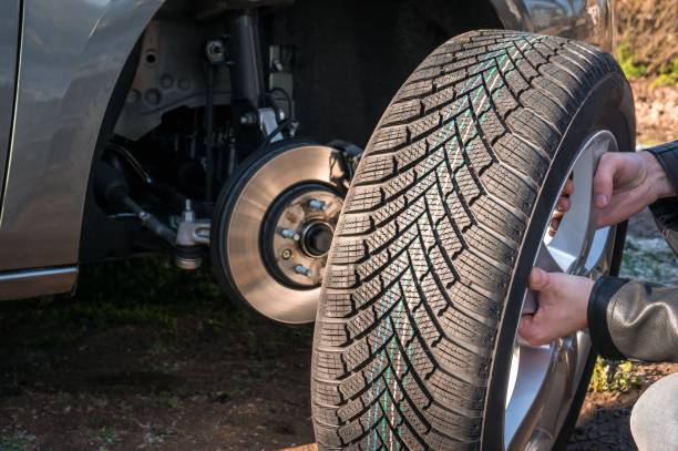 istock Man is changing summer car wheel, tire before winter 1091633978