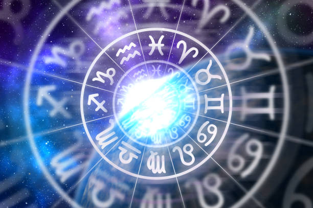 istock Astrological zodiac signs inside of horoscope circle 1091634008
