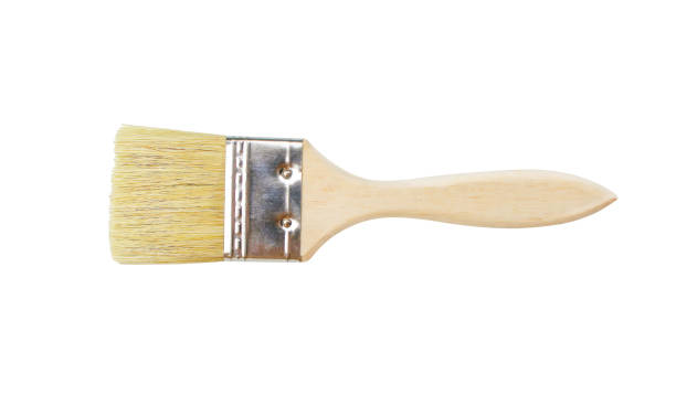 istock Top view new paint brush with  brown or yellow 1091636244