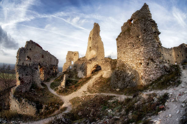 Ruins of Plavecky castle on the hill, Slovakia